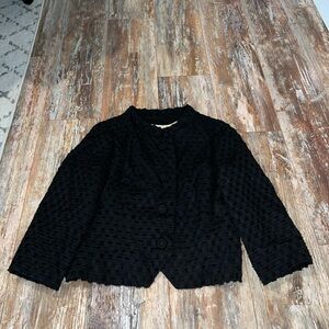 Woman’s Vintage Black Textured Suit Jacket/ Blazer Size 10 Petite